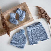 Last inn bildet i Galleri-visningsprogrammet, Nyfødt rillesett (sokker, lue og shorts)